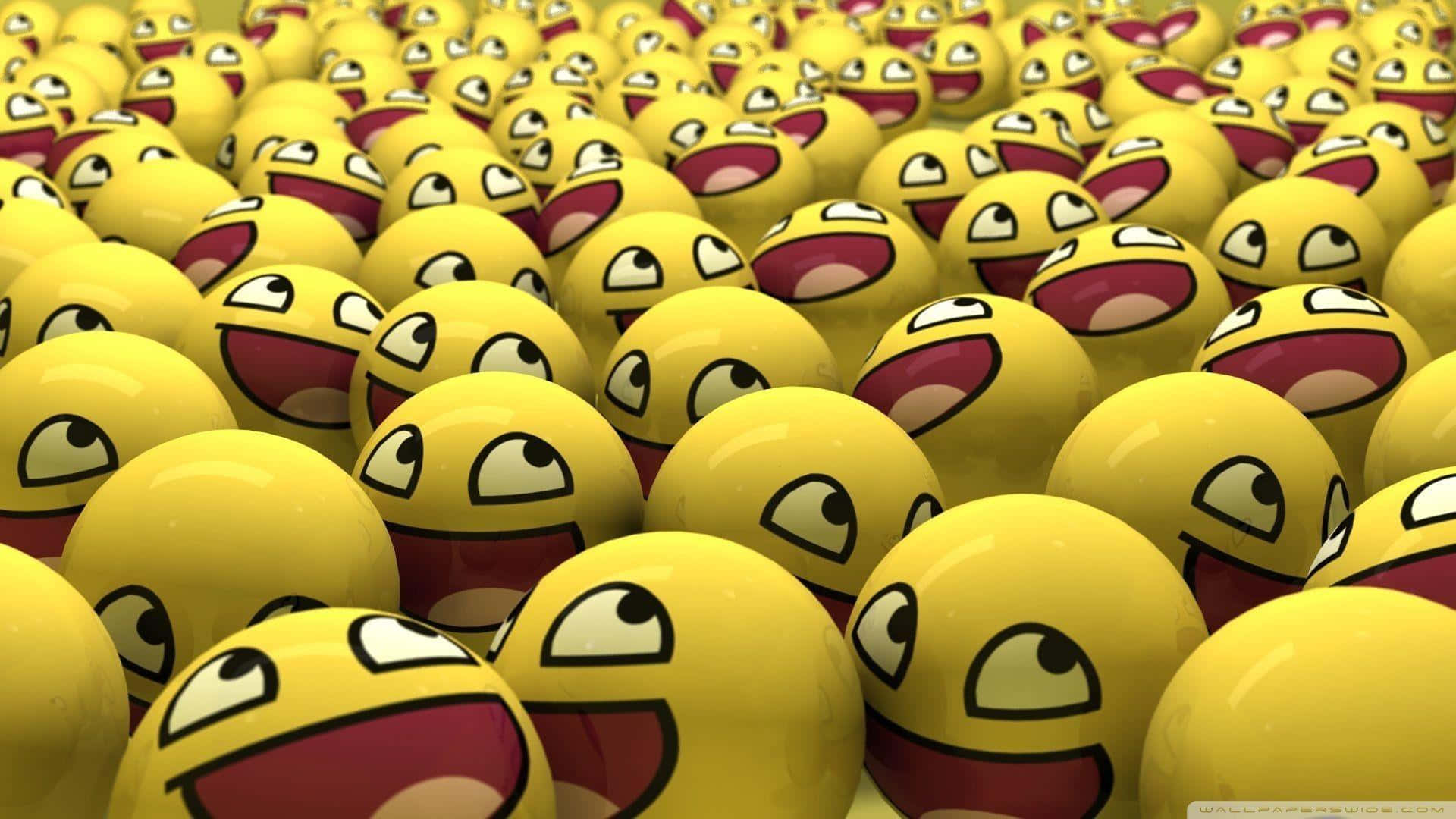 A Group Of Yellow Eggs With Faces And Eyes Background