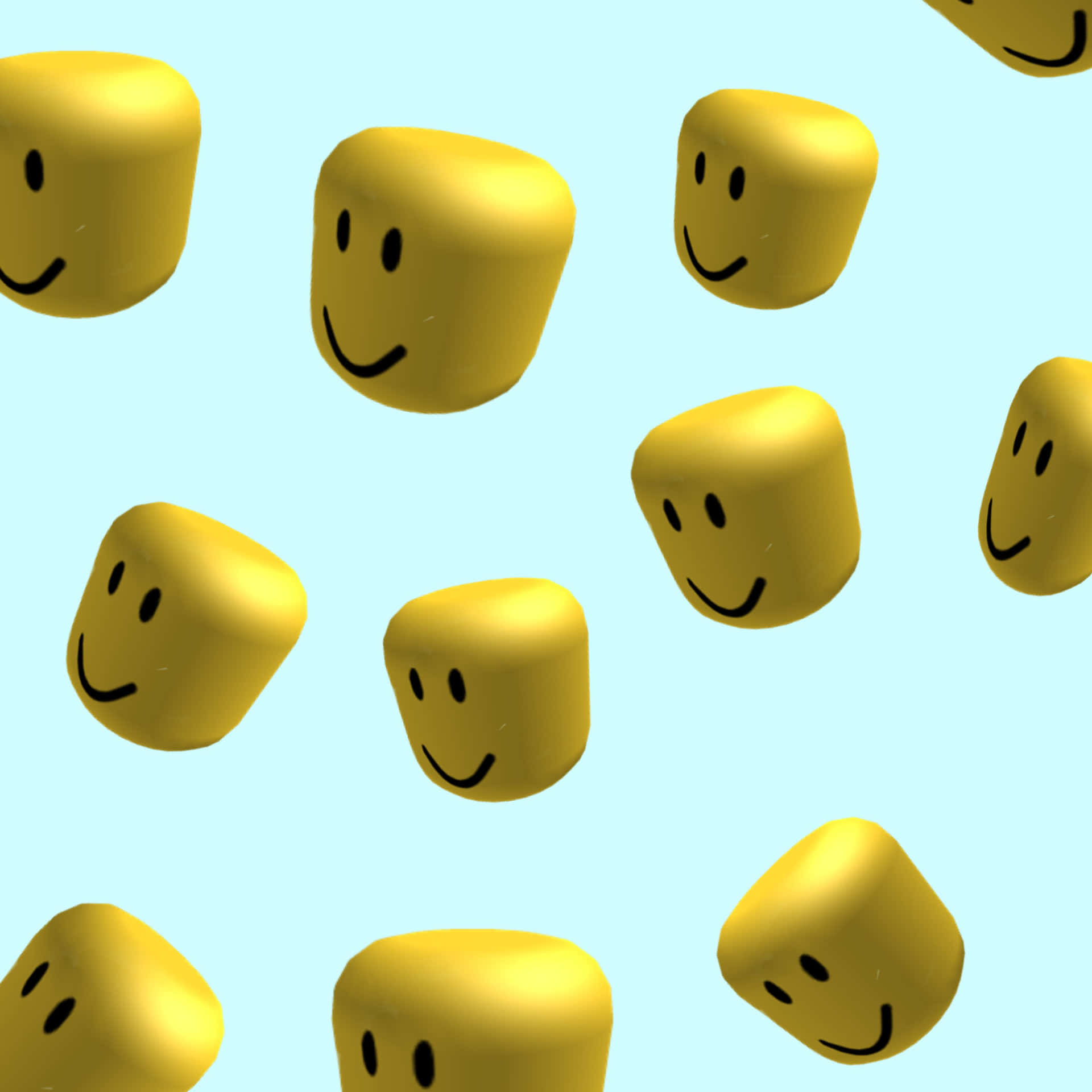 A Group Of Yellow Lego Cubes With Smiles On Them Background