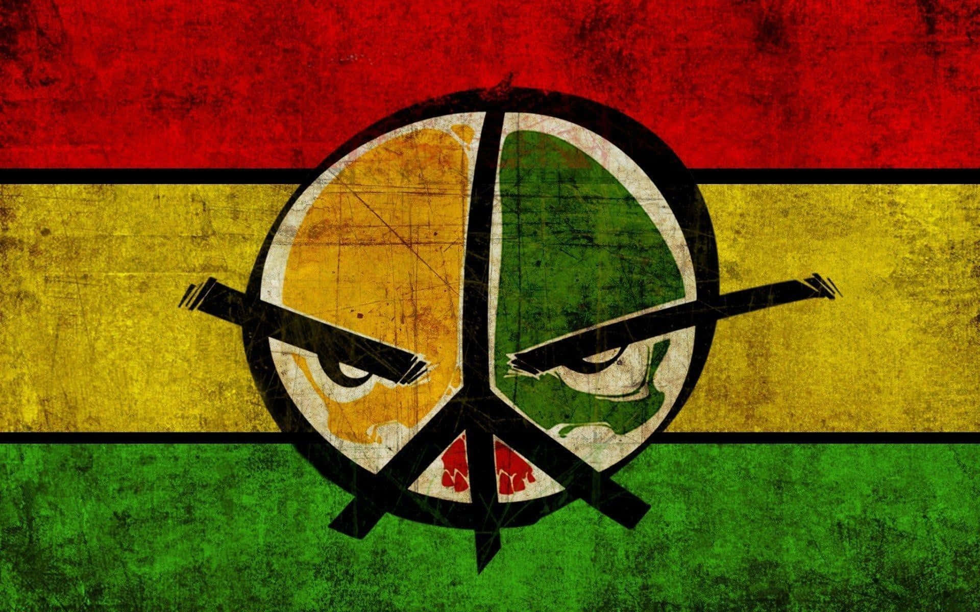 A Grunge Wallpaper With A Rasta Symbol Background