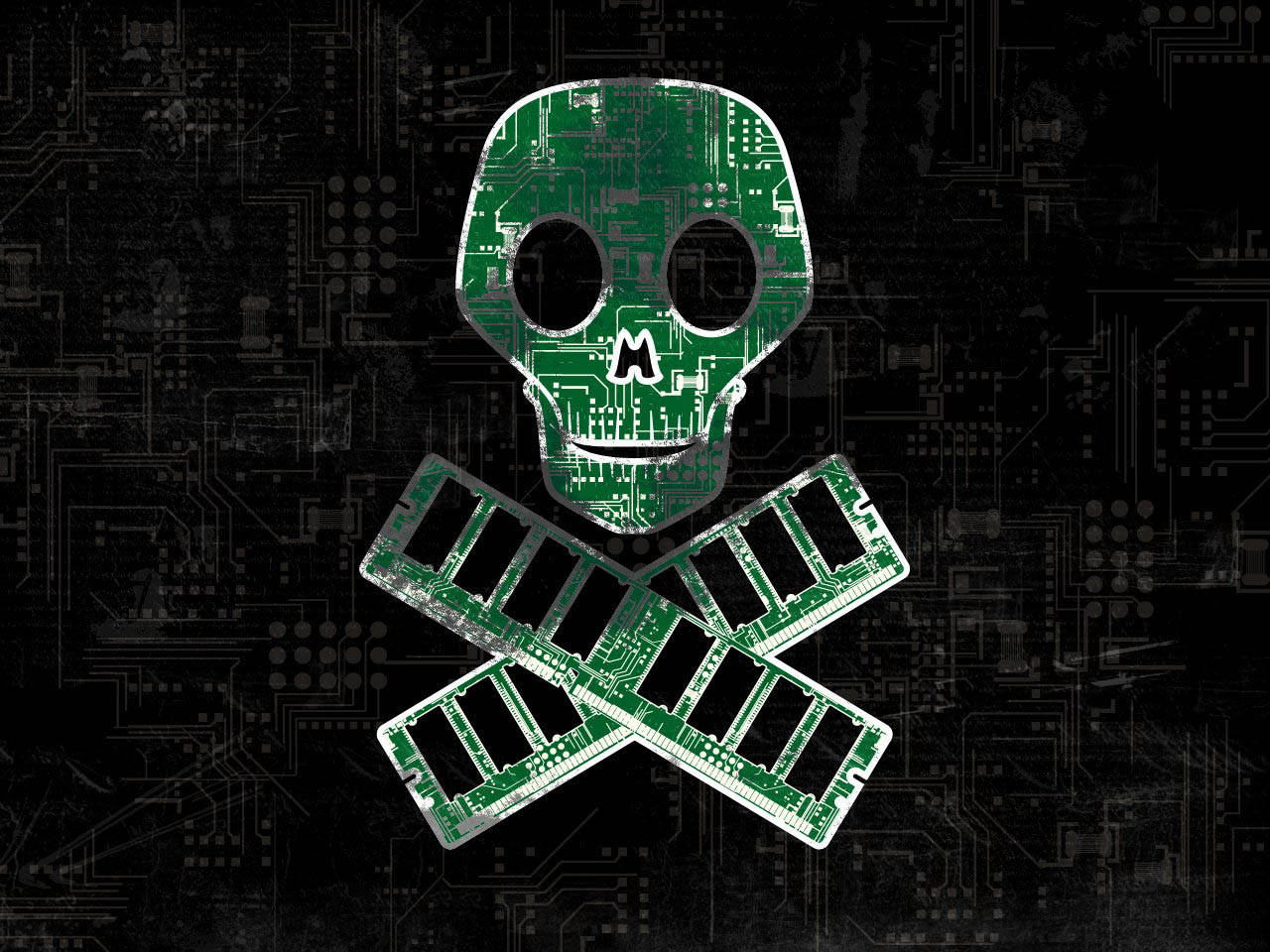 “a Hacker’s Calling Card – A Poison Skull Symbolizes Disruption” Background