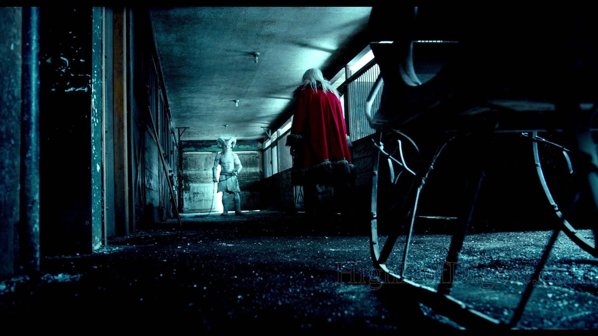 A Hallway With A Chair And A Chair Background