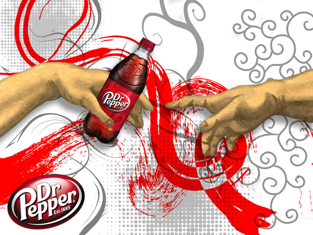 A Hand Reaching For A Bottle Of Dr Pepper Background
