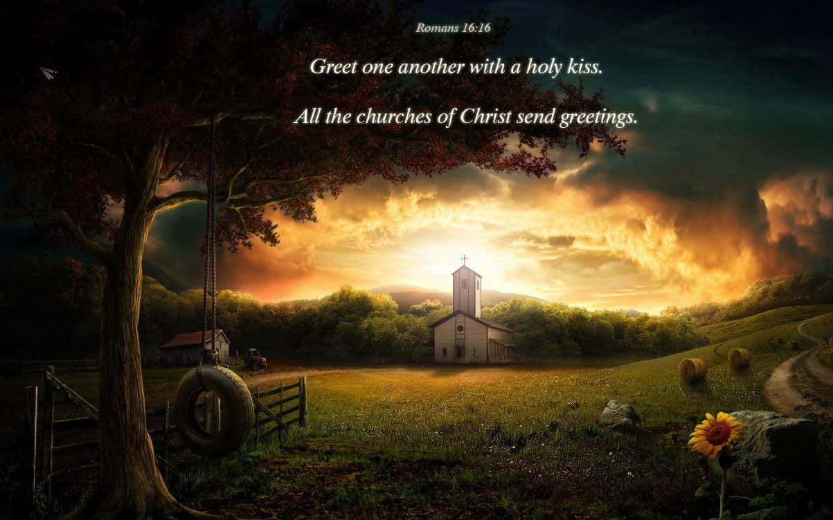 A Handful Of Petals Against A Cross, Symbolizing Faith Background