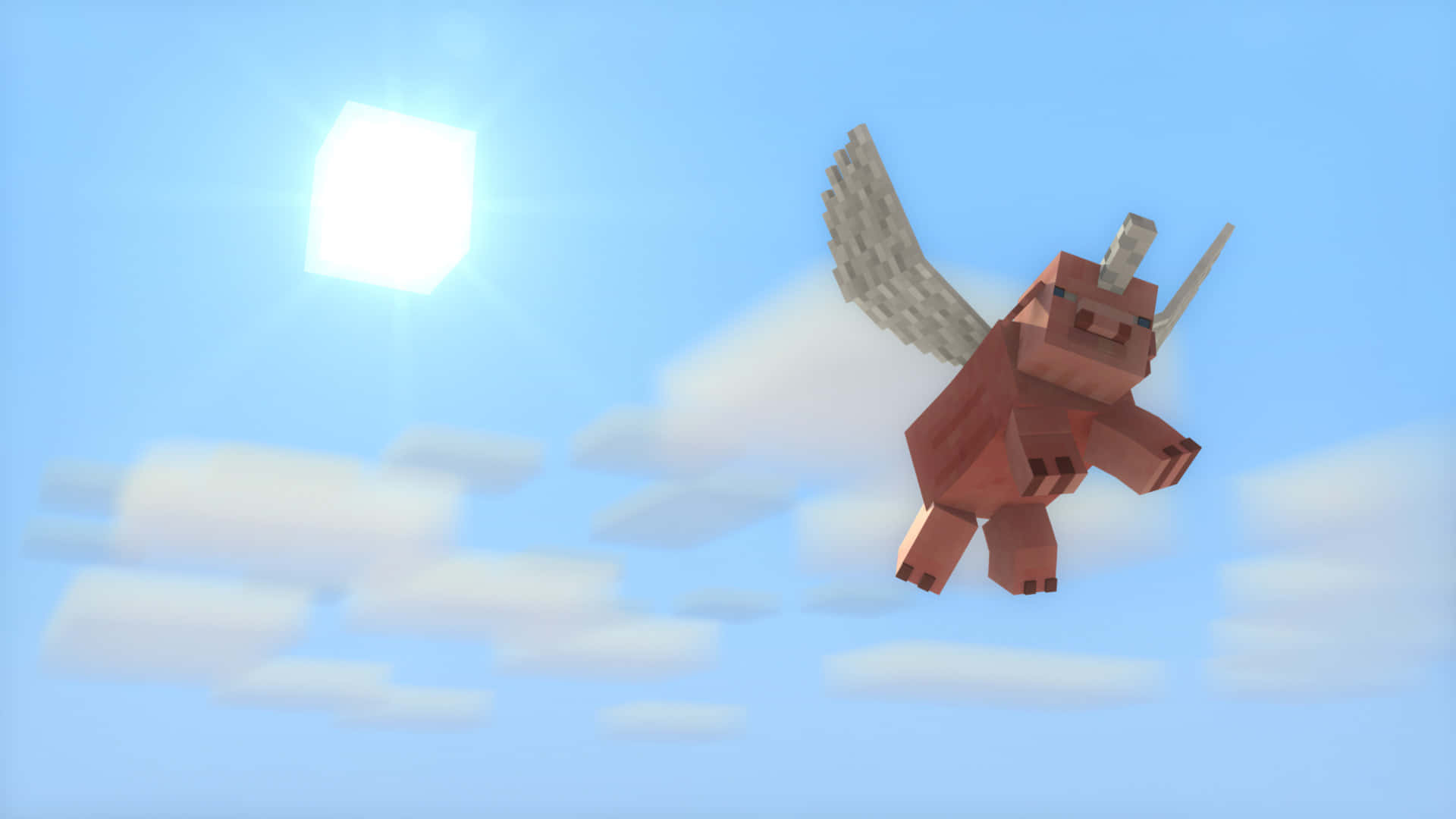 A Happy Minecraft Pig Ready For Adventure. Background