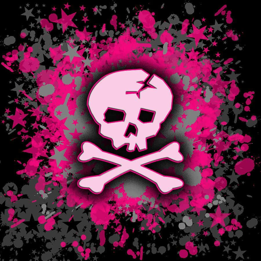 A Hauntingly Beautiful Pink Skull, Perfect For A Spooky Halloween Decoration. Background