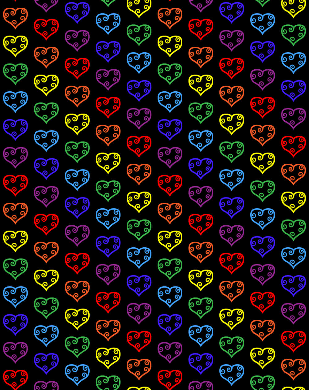 A Heart Of Colorful Rainbows Background