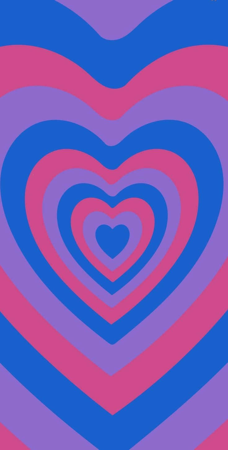 A Heart Shaped Pattern With Blue And Purple Colors Background