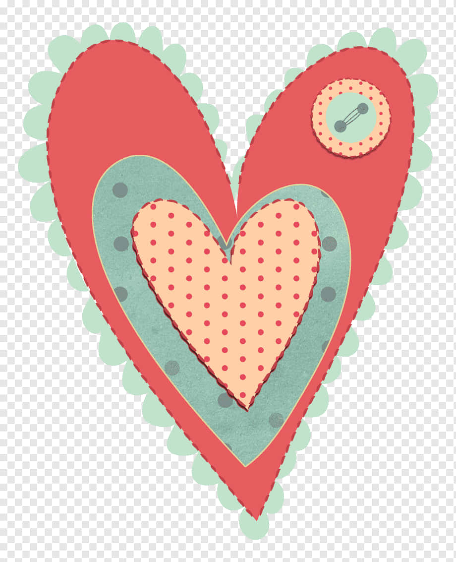 A Heart With A Red And Green Background