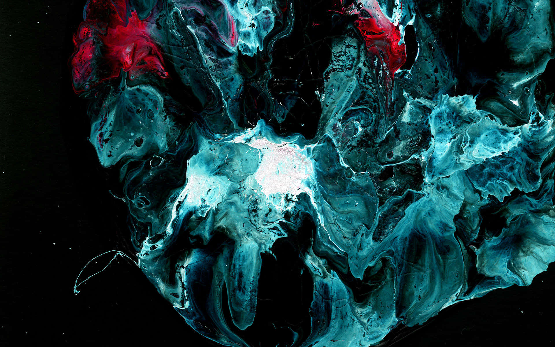 A Heart With Red And Blue Paint Background