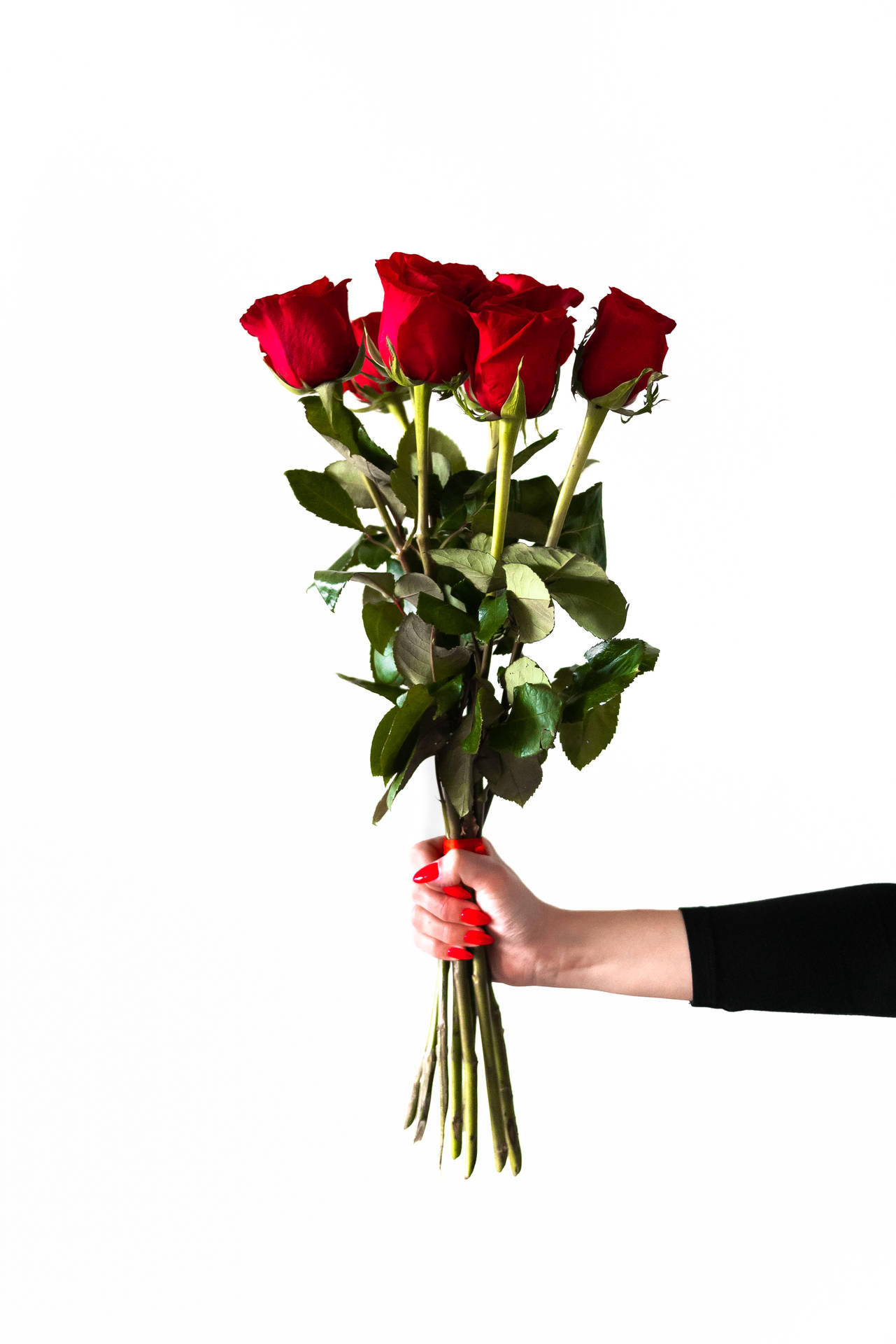 A Heartwarming Bouquet Of Deep Red Roses Background