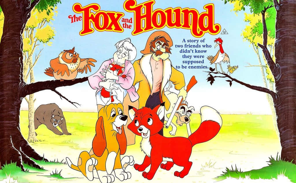 A Heartwarming Moment Between The Fox And The Hound Background
