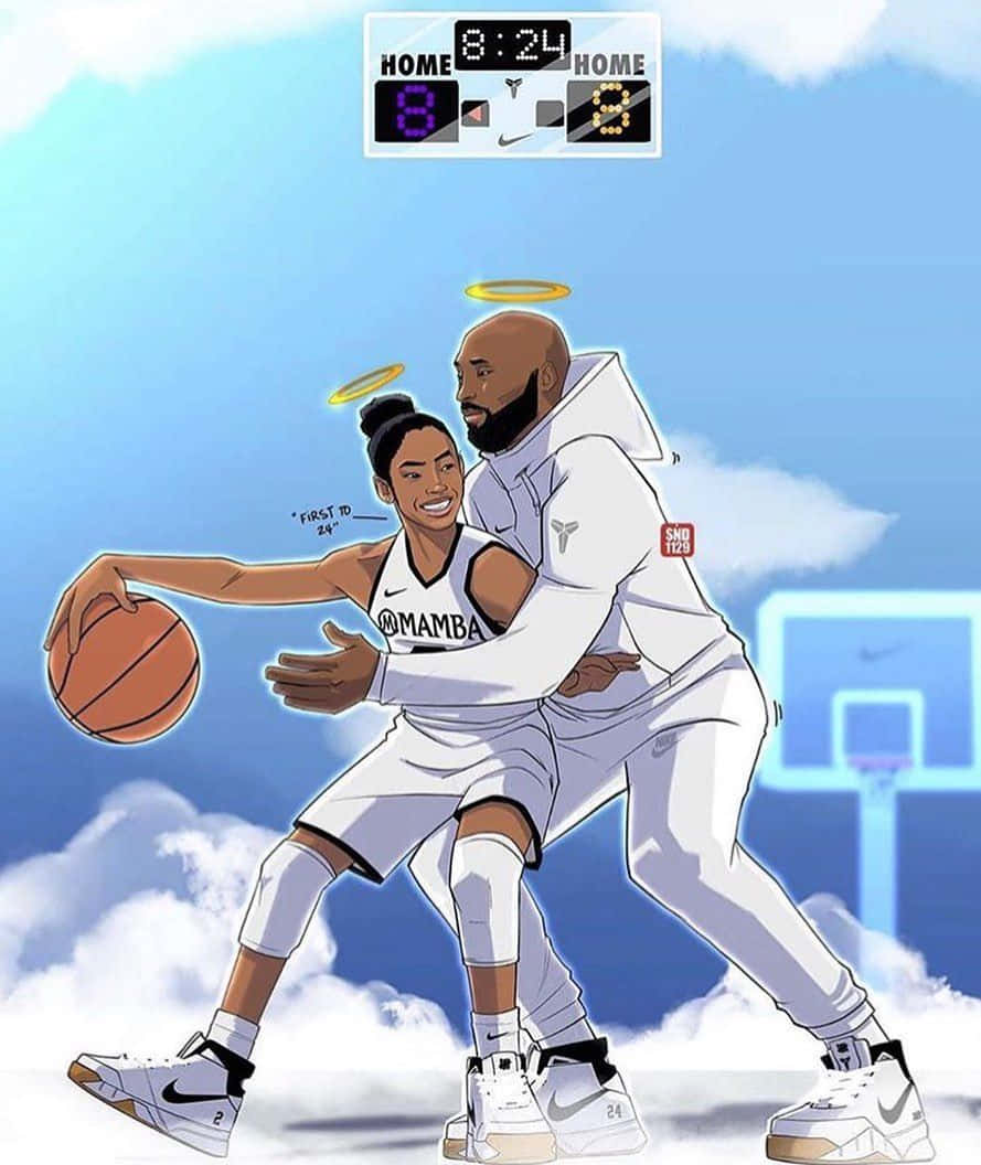 A Heartwarming Tribute To Kobe And Gigi Bryant Background