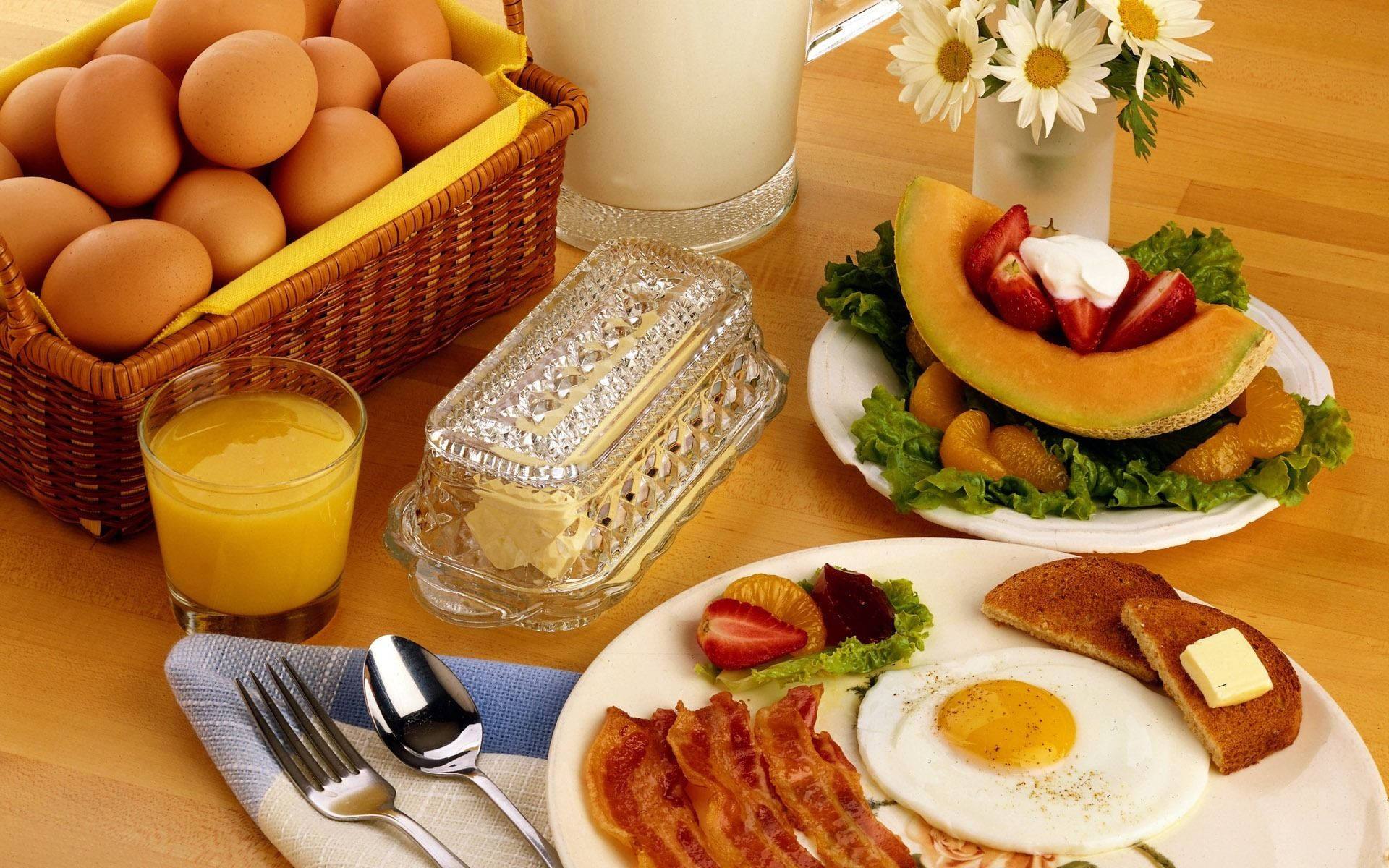 A Hearty Healthy Breakfast Spread Background
