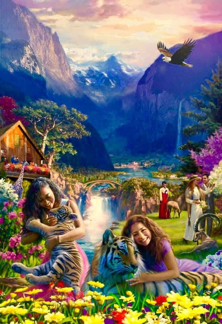 A Heavenly Paradise Created By Jehovah Background