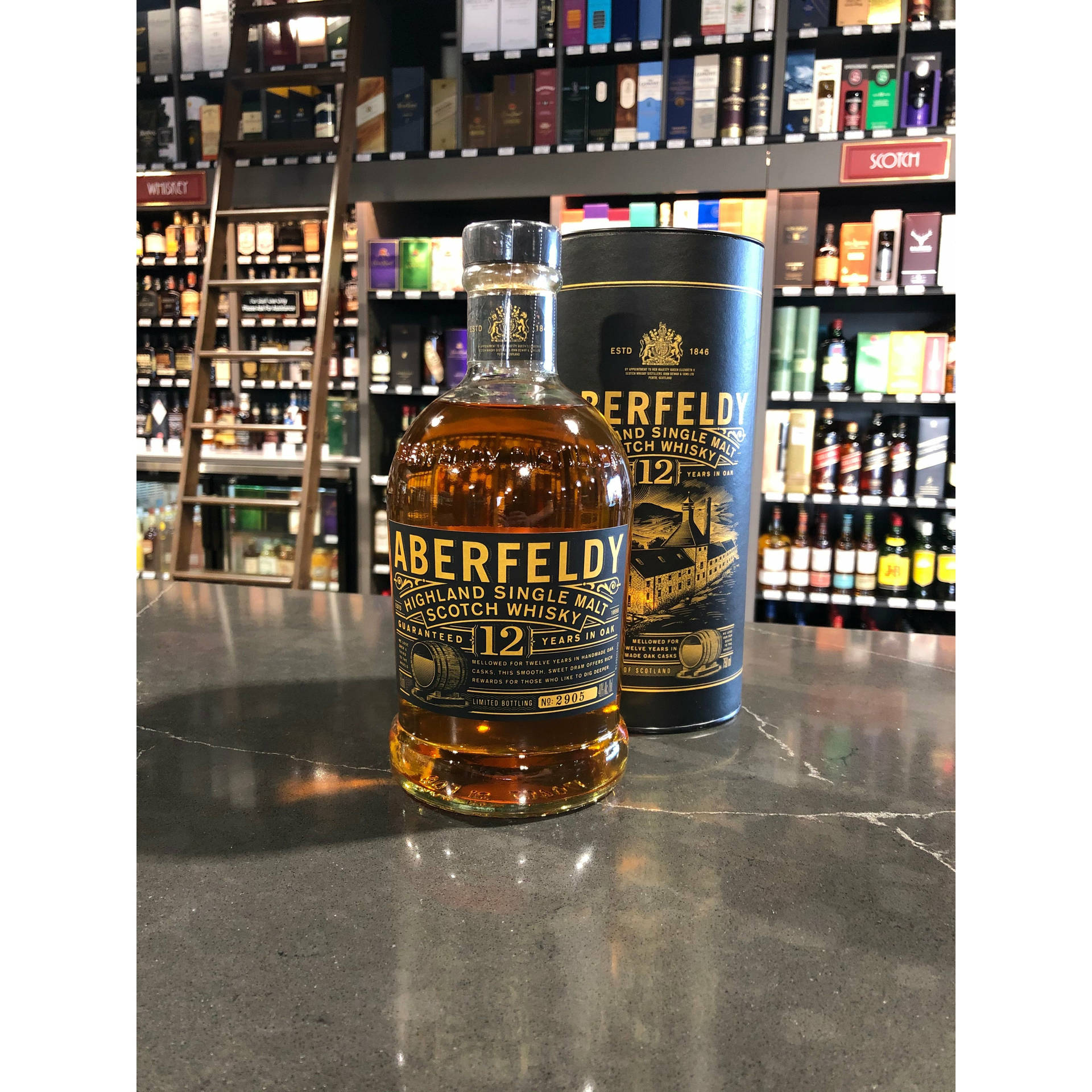 A High-resolution Image Of Aberfeldy Whisky Bottle Background