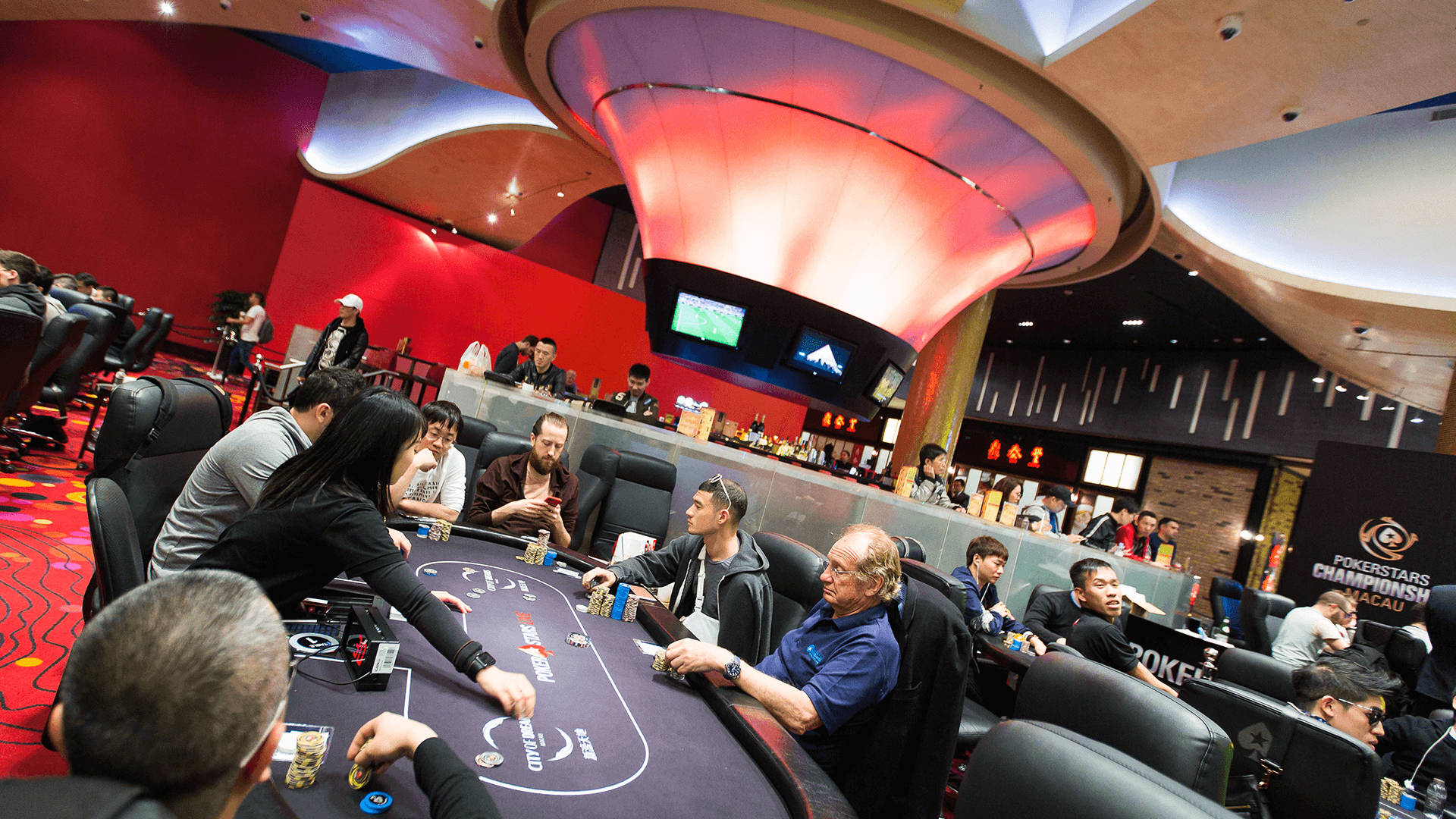 A High-stakes Poker Game In Macau Championship Background