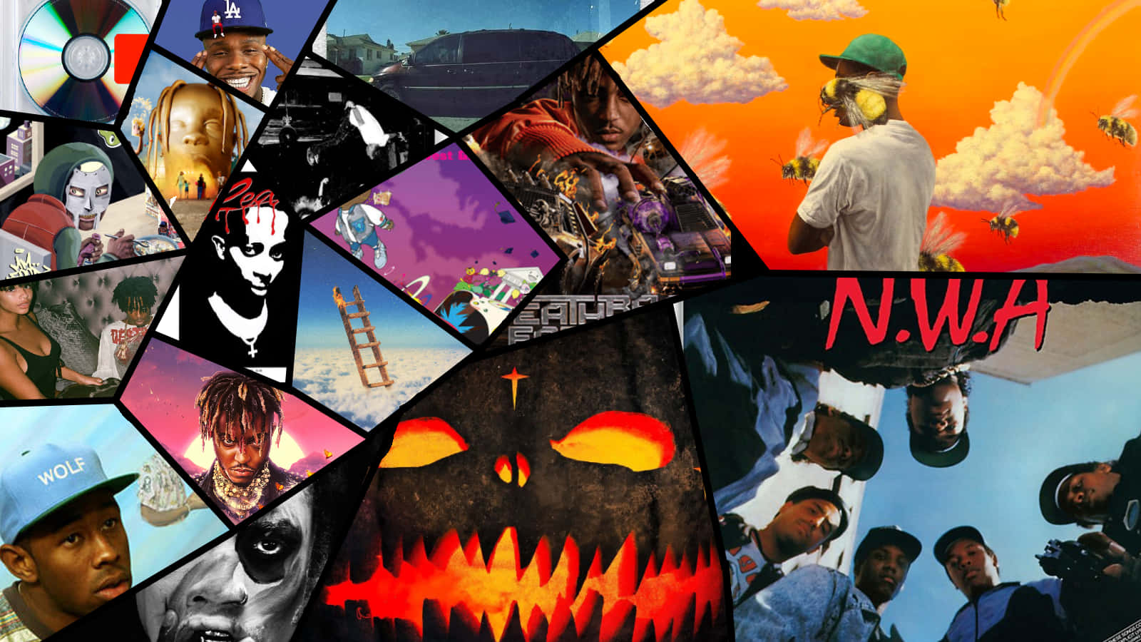 A Hip-hop Collage Featuring Some Of The Best Rappers In Music Background