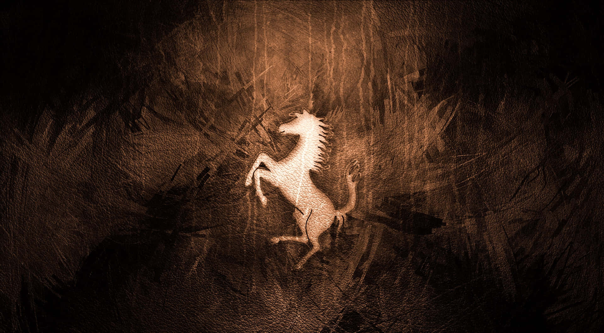 A Horse Is Standing In The Middle Of A Dark Forest Background