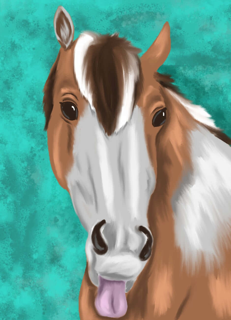A Horse's Playful Grin Background