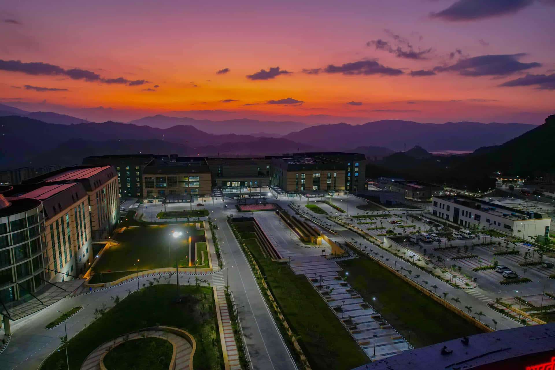 A I I M S Campusat Dusk Background