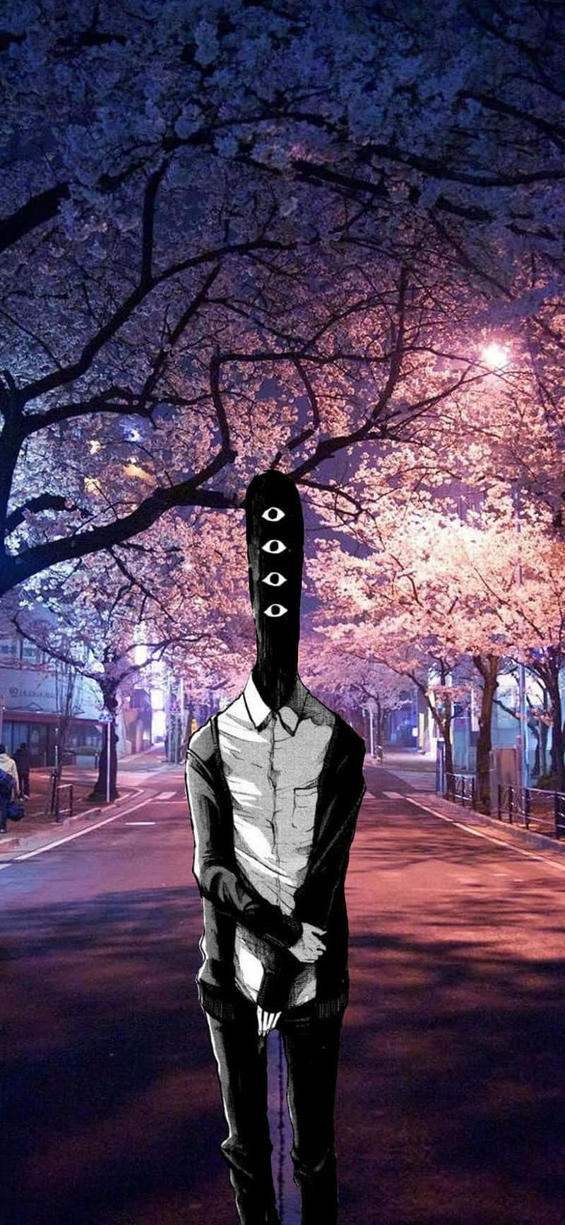 A Illustration Of Goodnight Punpun Howling To The Moon Background