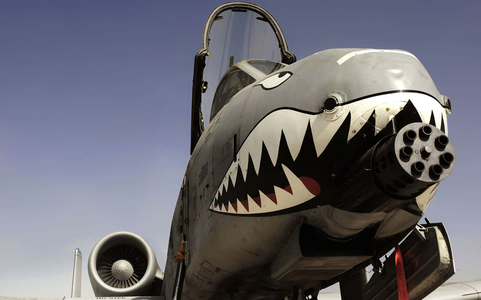 A Jet With A Shark's Mouth Background