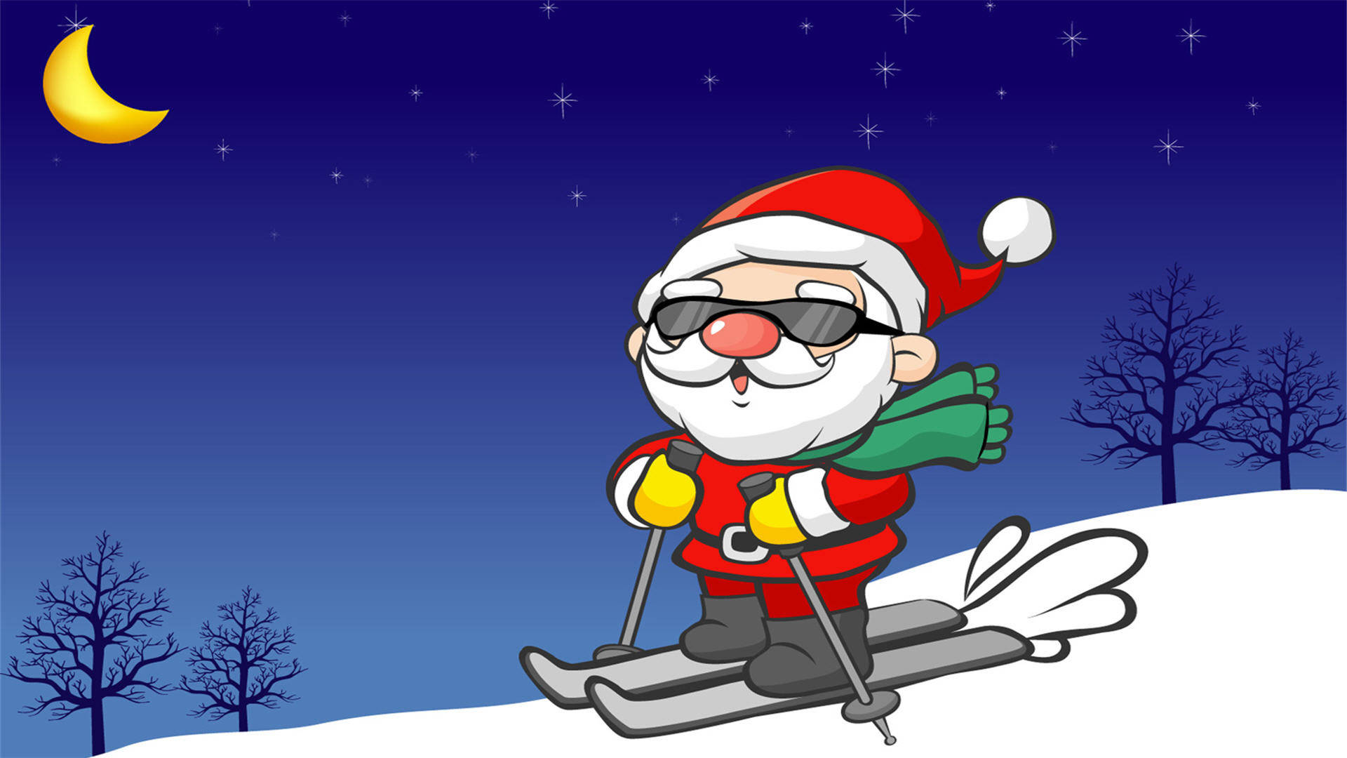 A Jolly Twist To Holidays - Animated Santa Claus Celebrating Christmas Background