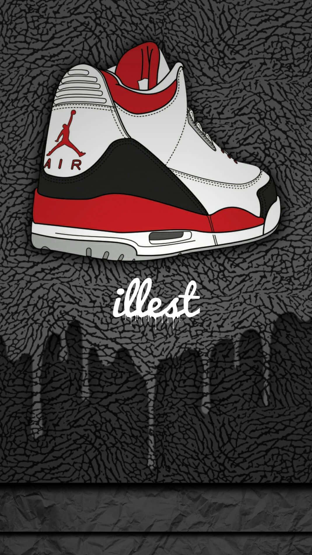 A Jordan 3 Sneaker Is Shown On A Black Background Background