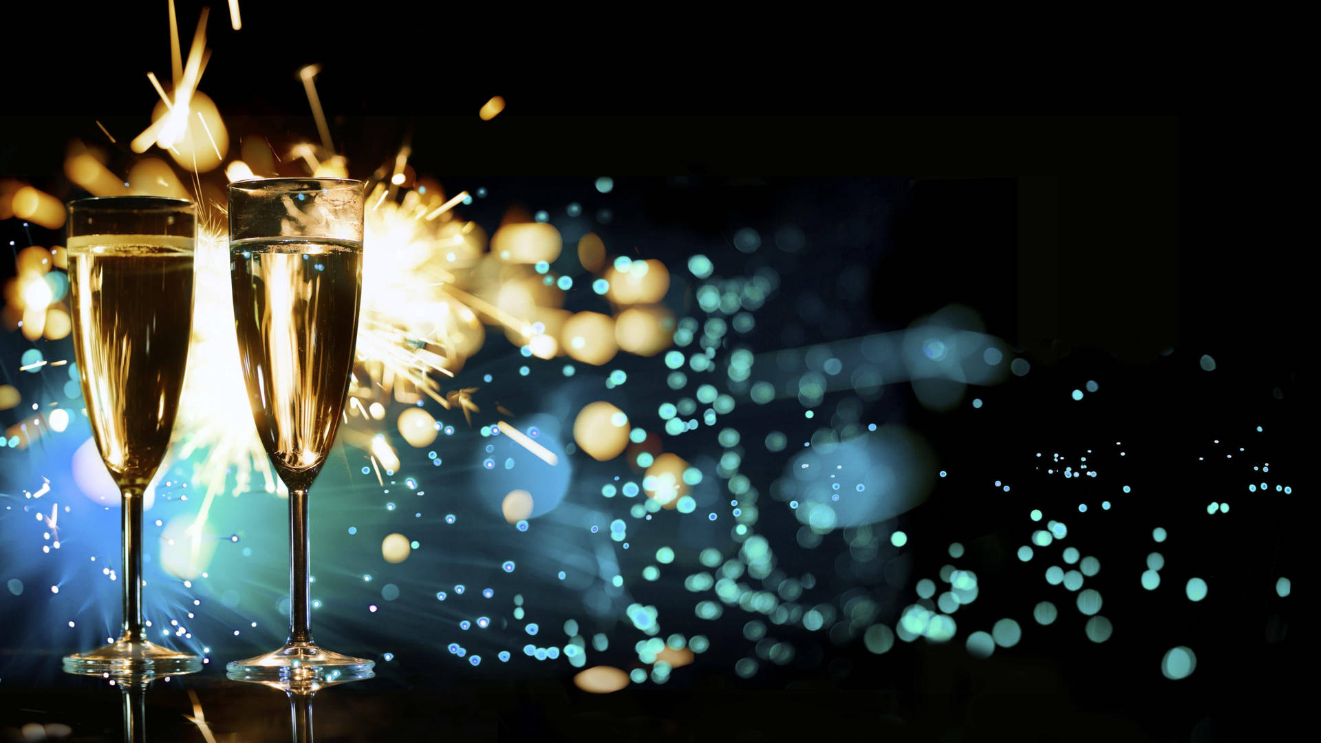 A Jubilant Celebration: New Year's Champagne And Fireworks