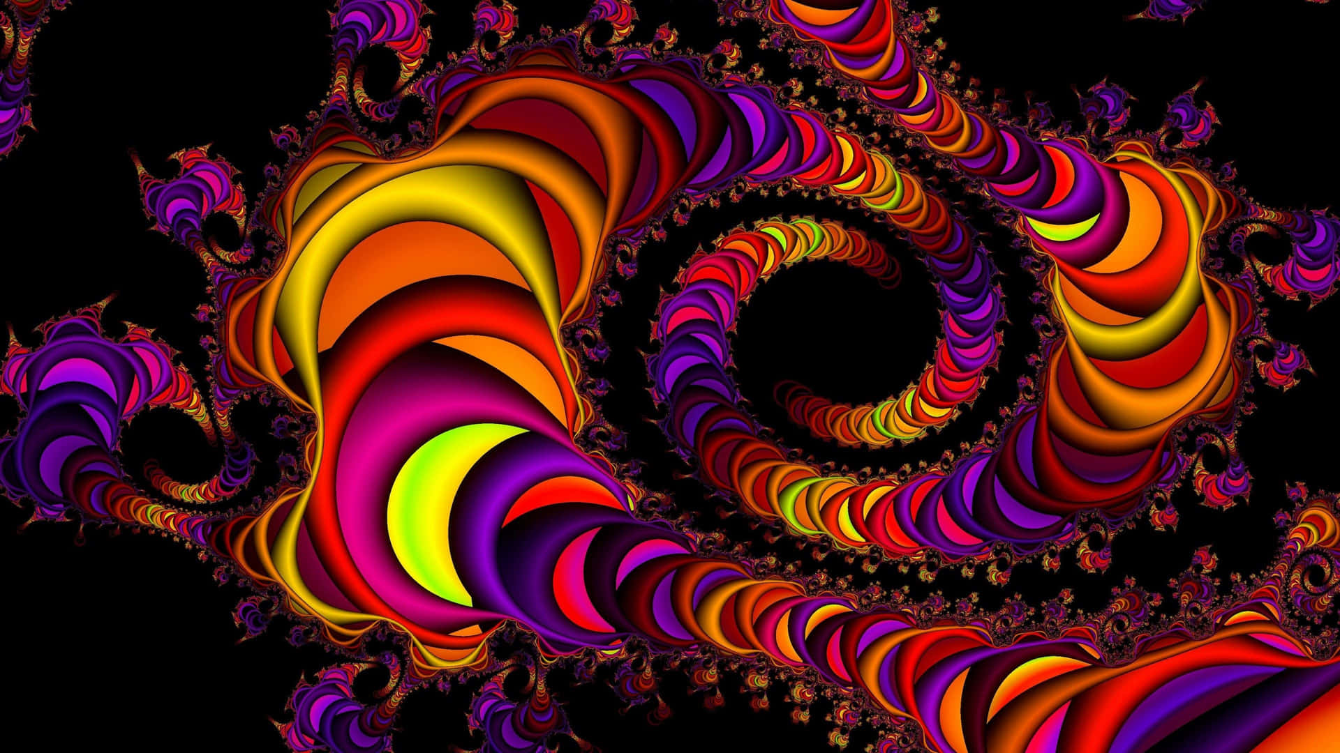 A Kaleidoscope Of Color, Featuring Abstract Fractal Shapes Background