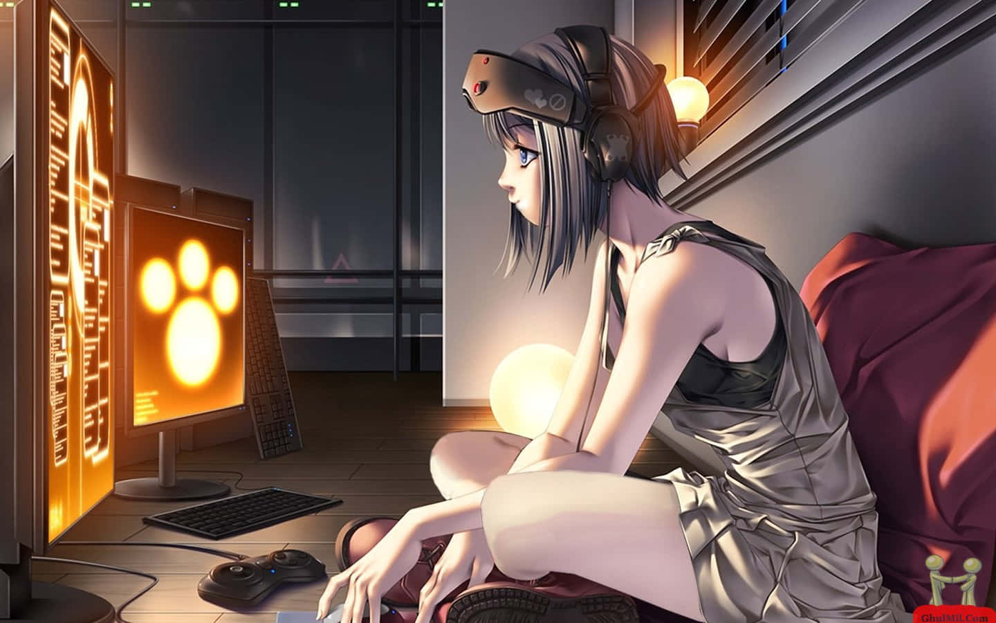 A Kawaii Gaming Girl Enjoying Her Favorite Game!