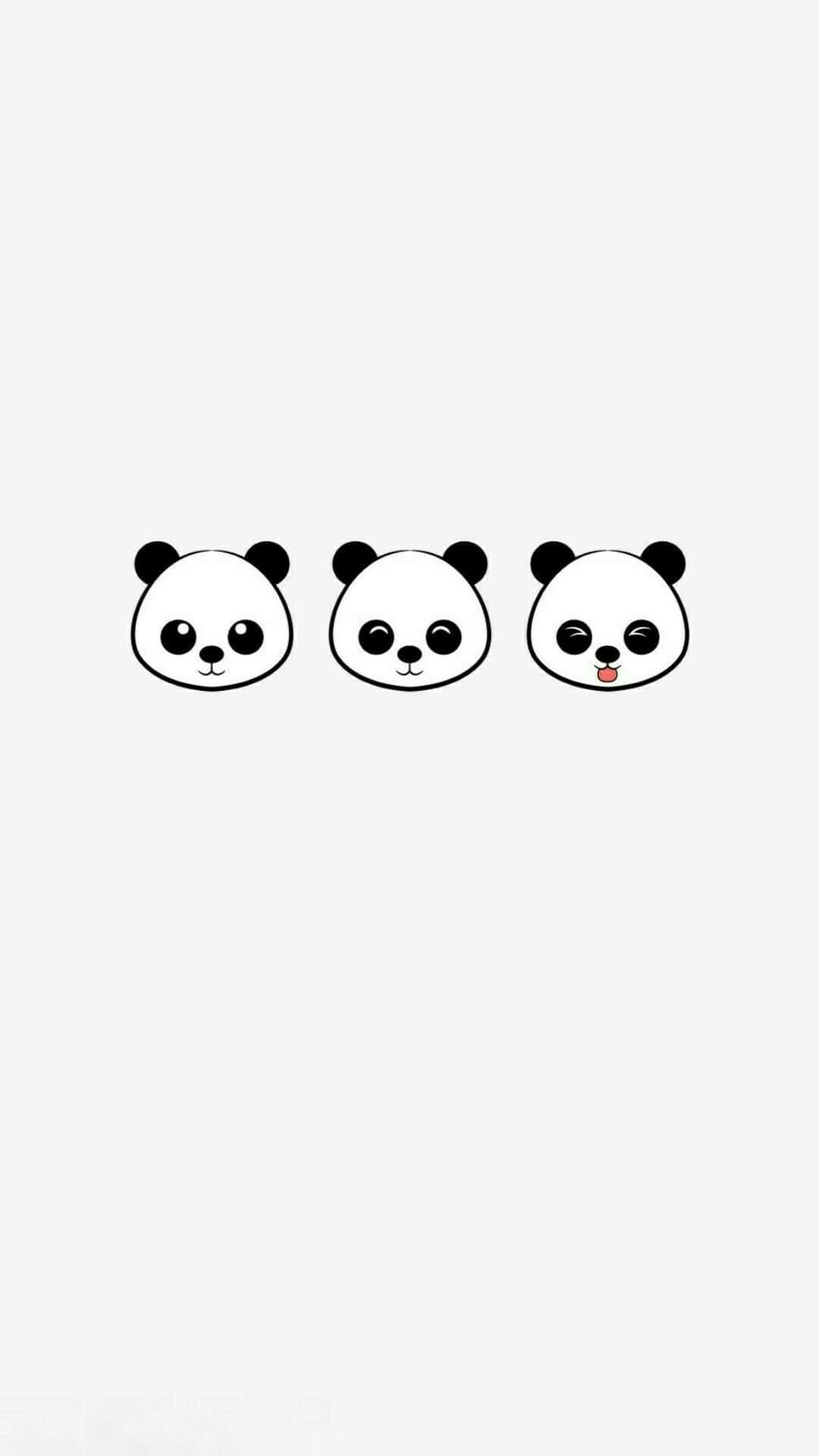 A Kawaii Panda Enjoying A Bamboo Snack Background