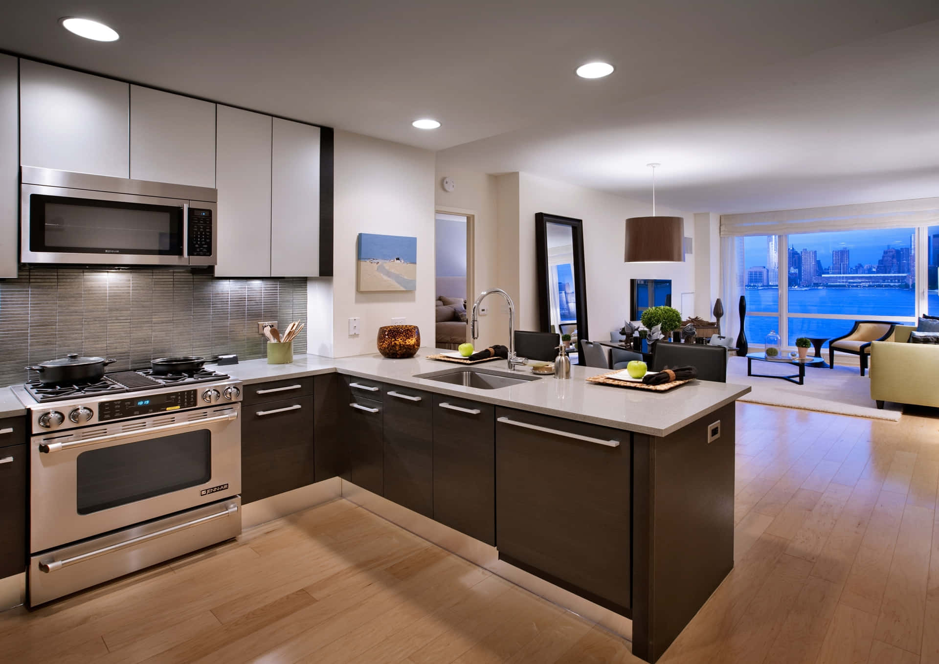 A Kitchen With A Stove And Sink Background