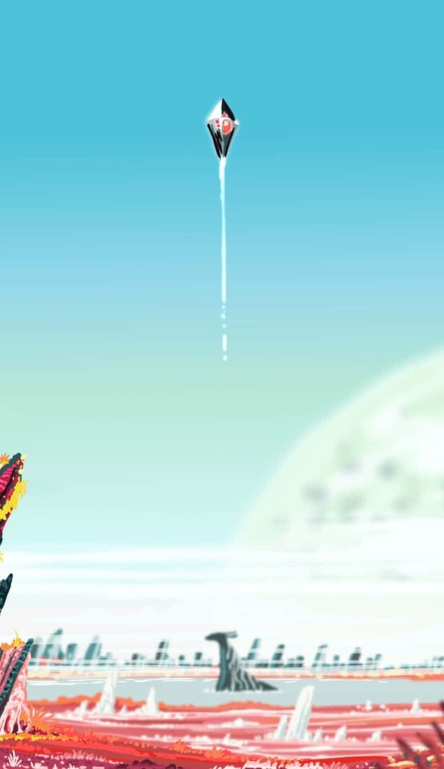 A Kite Flying Over A Desert Landscape Background