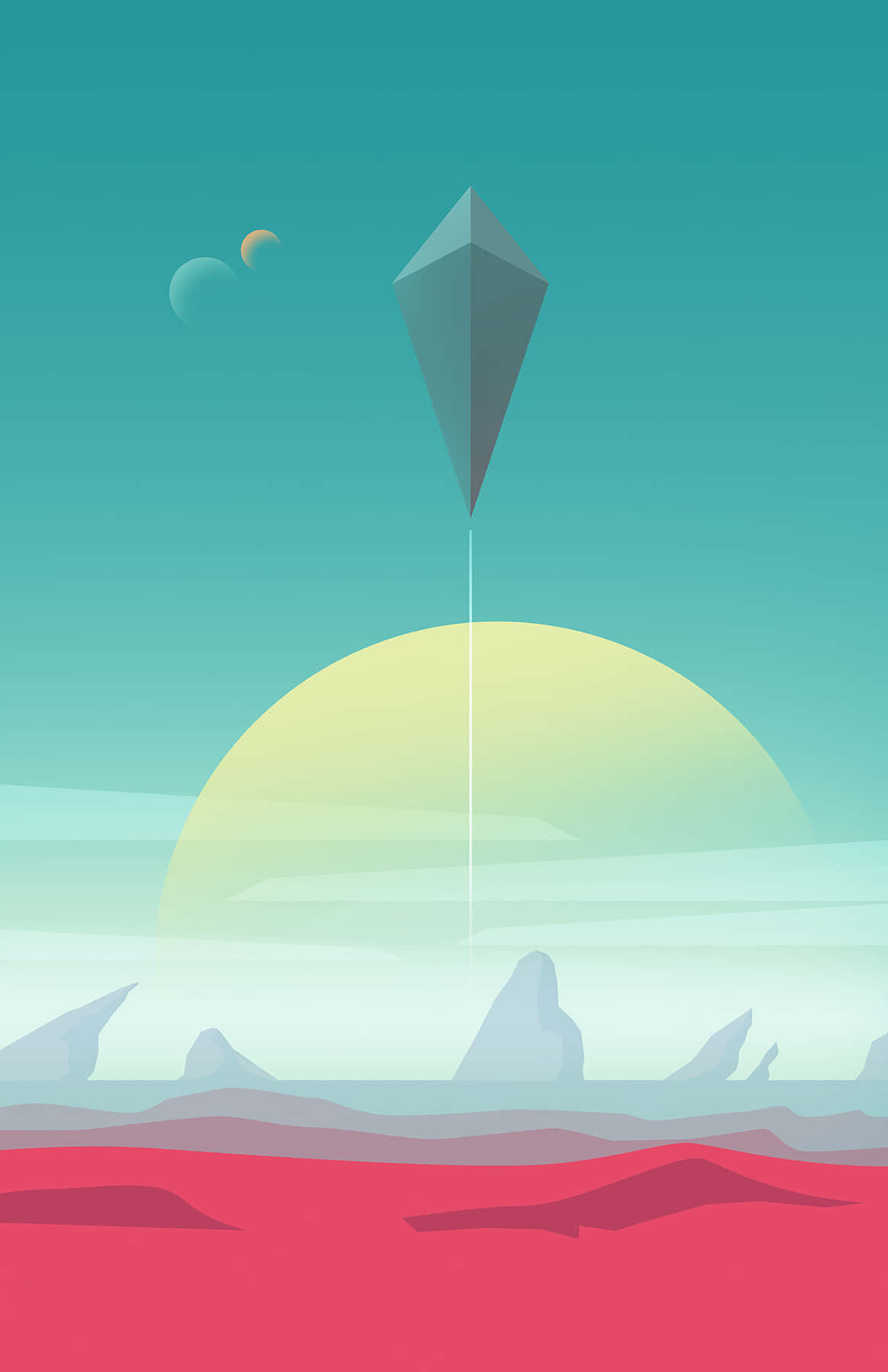 A Kite Flying Over A Deserted Area Background