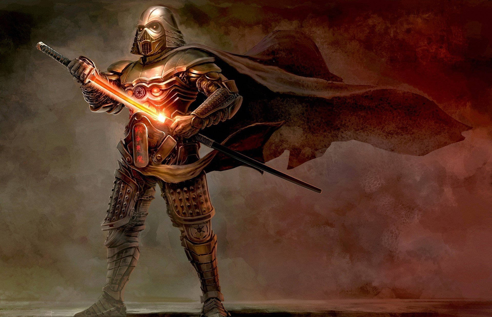 A Knight In Armor Holding A Sword Background