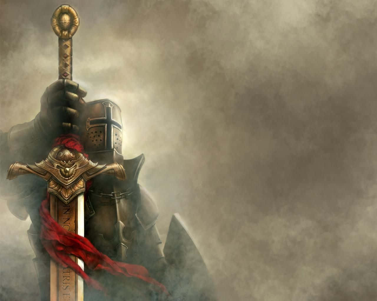 A Knight With Gleaming Armor, A Reminder Of The Brave Crusaders Background