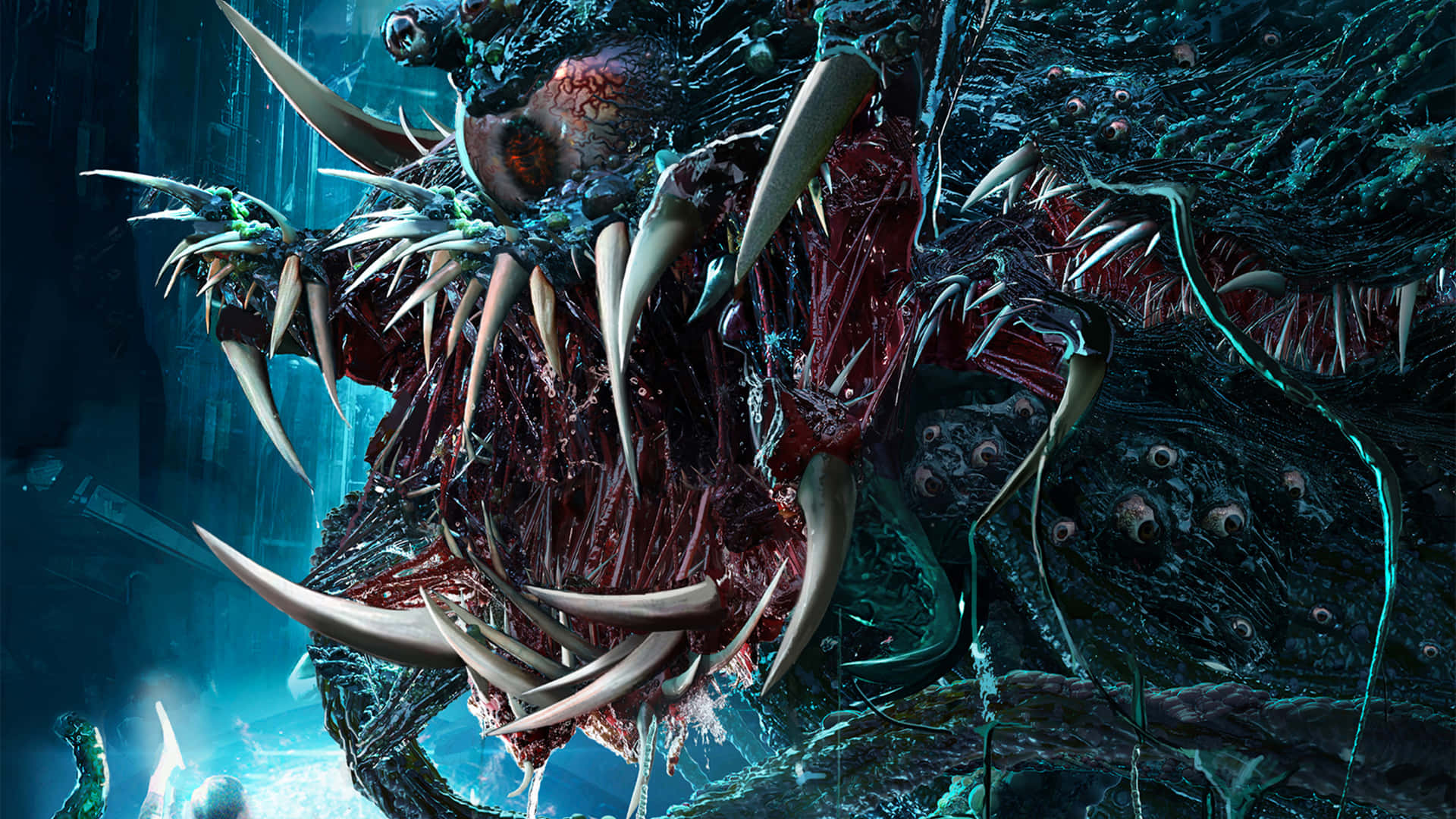 A Large Creature With A Large Head Background