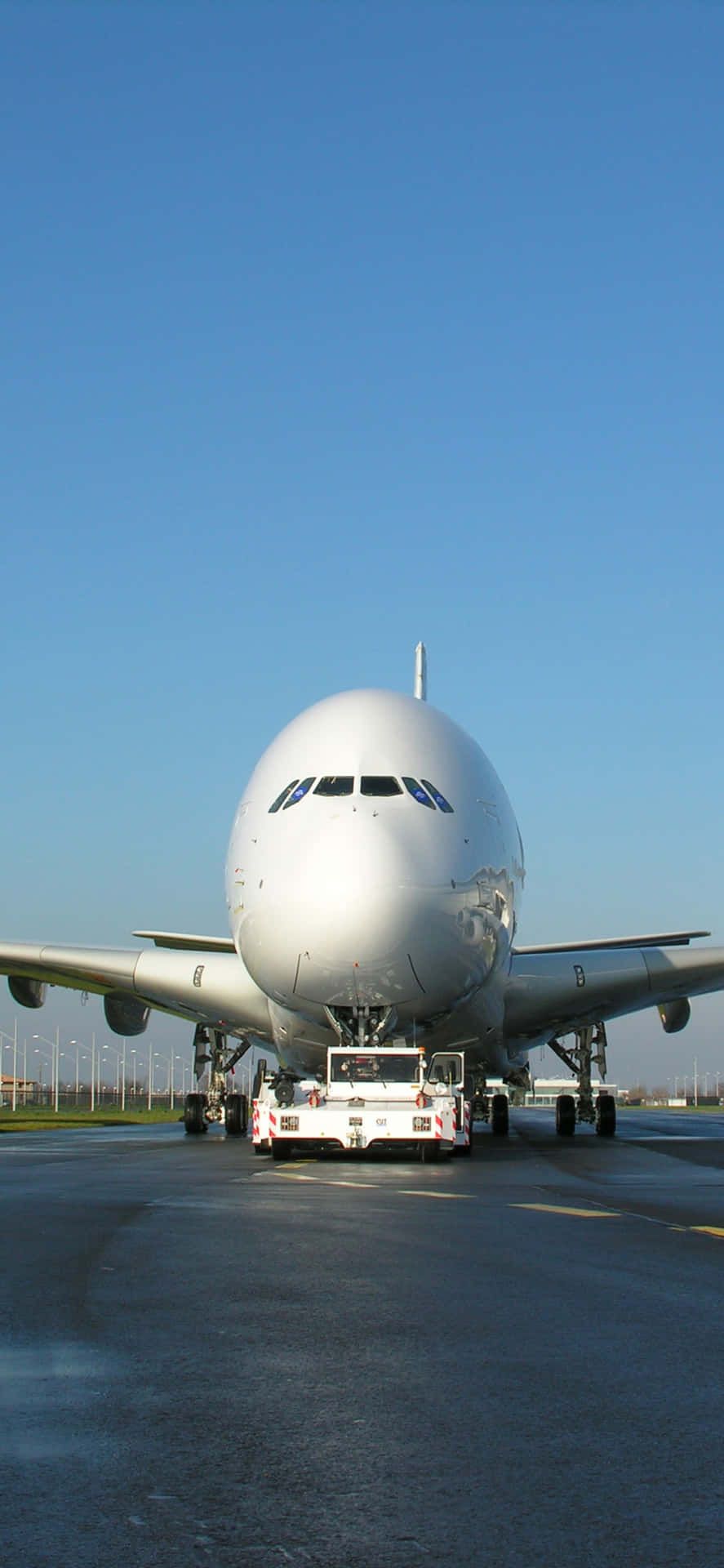 A Large White Airplane Background