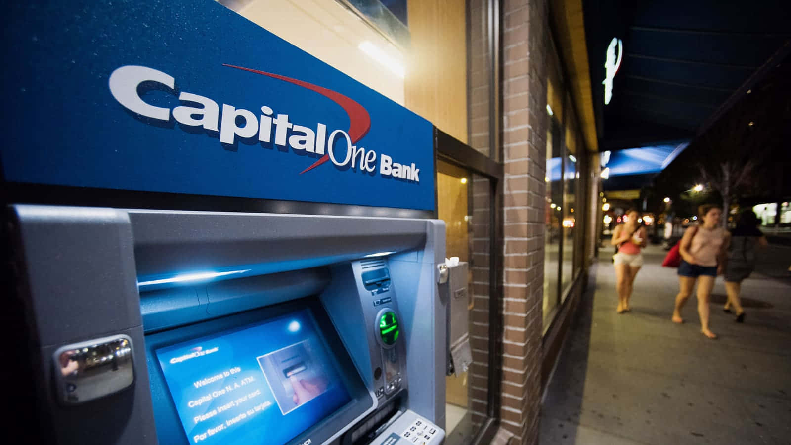 A Late Night Trip To Capital One Atm Background