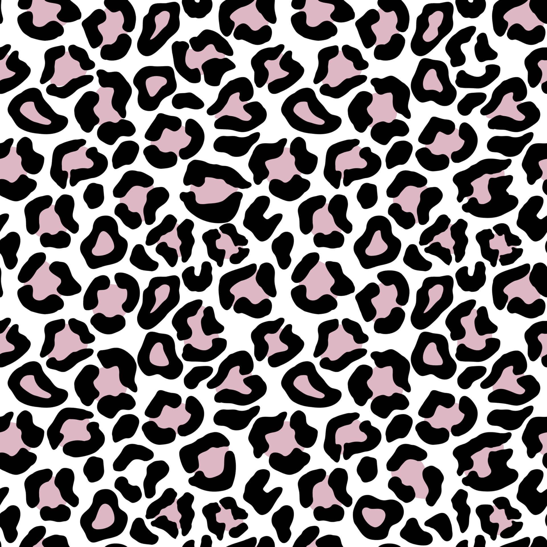 A Leopard Print Pattern With Pink And Black Spots Background