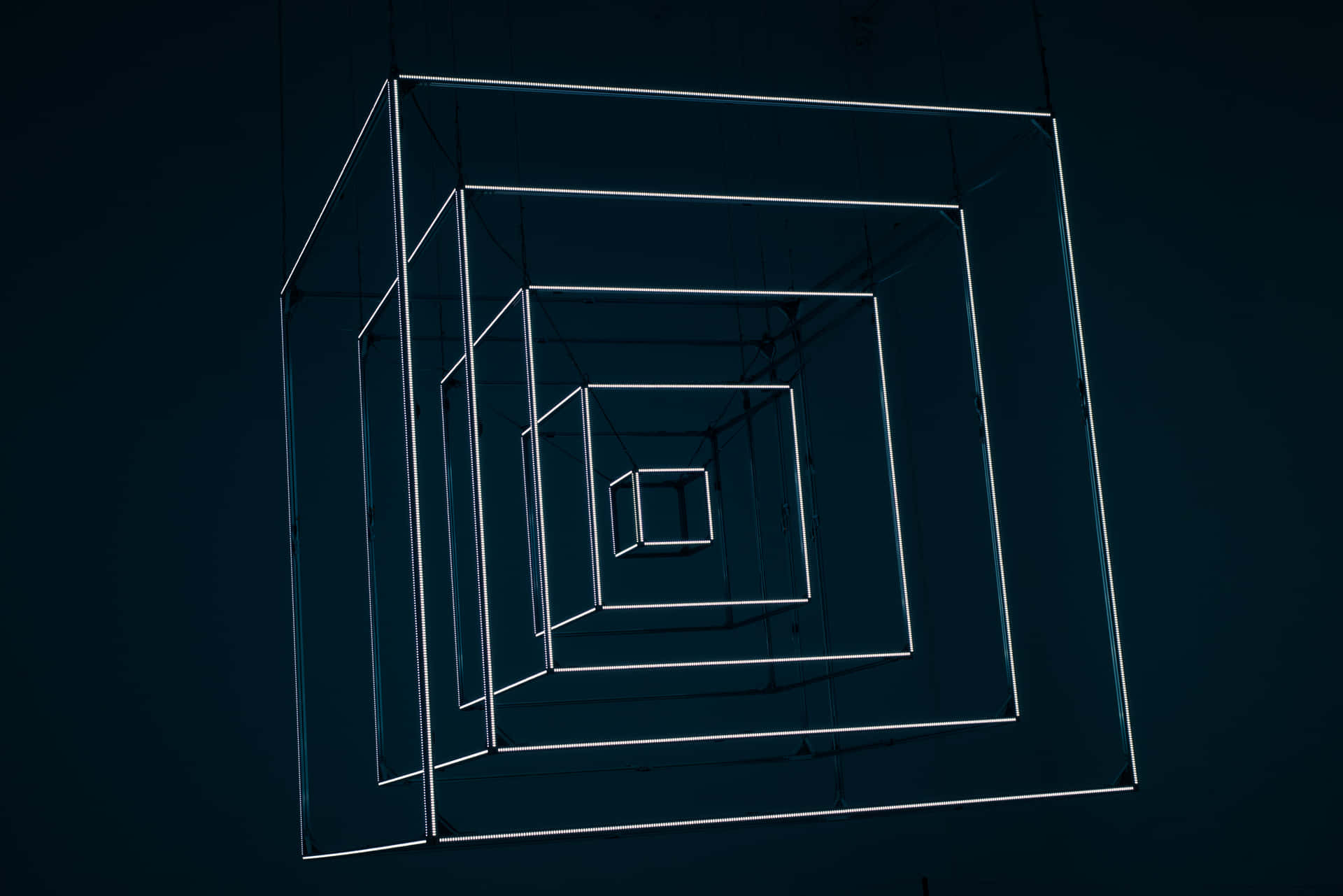 A Light Sculpture With A Square Shape Background