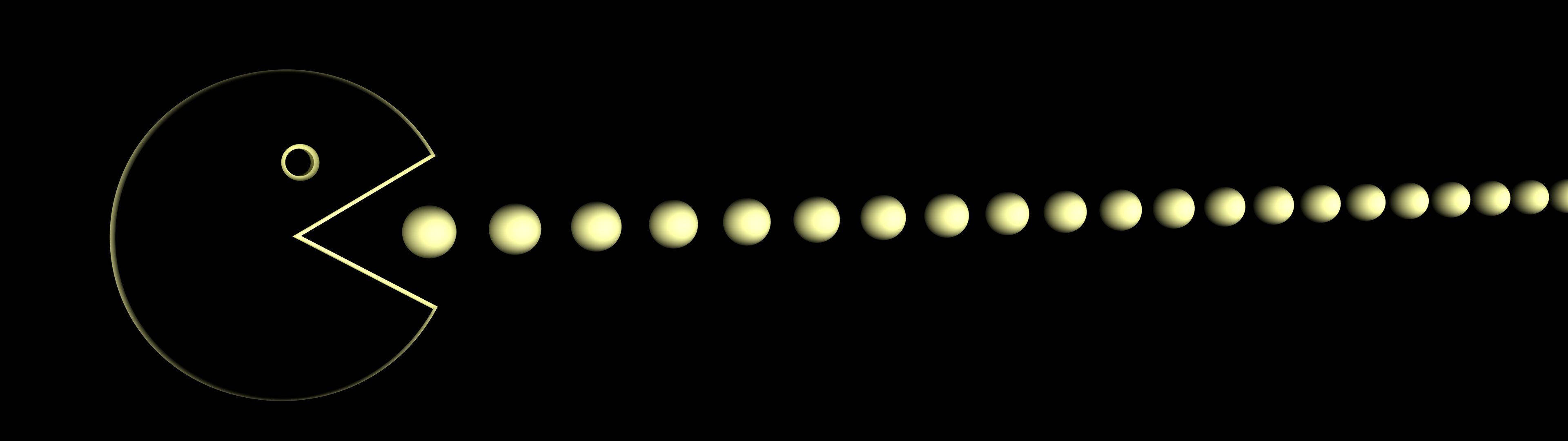 A Line Of Dots With A Yellow Light Background