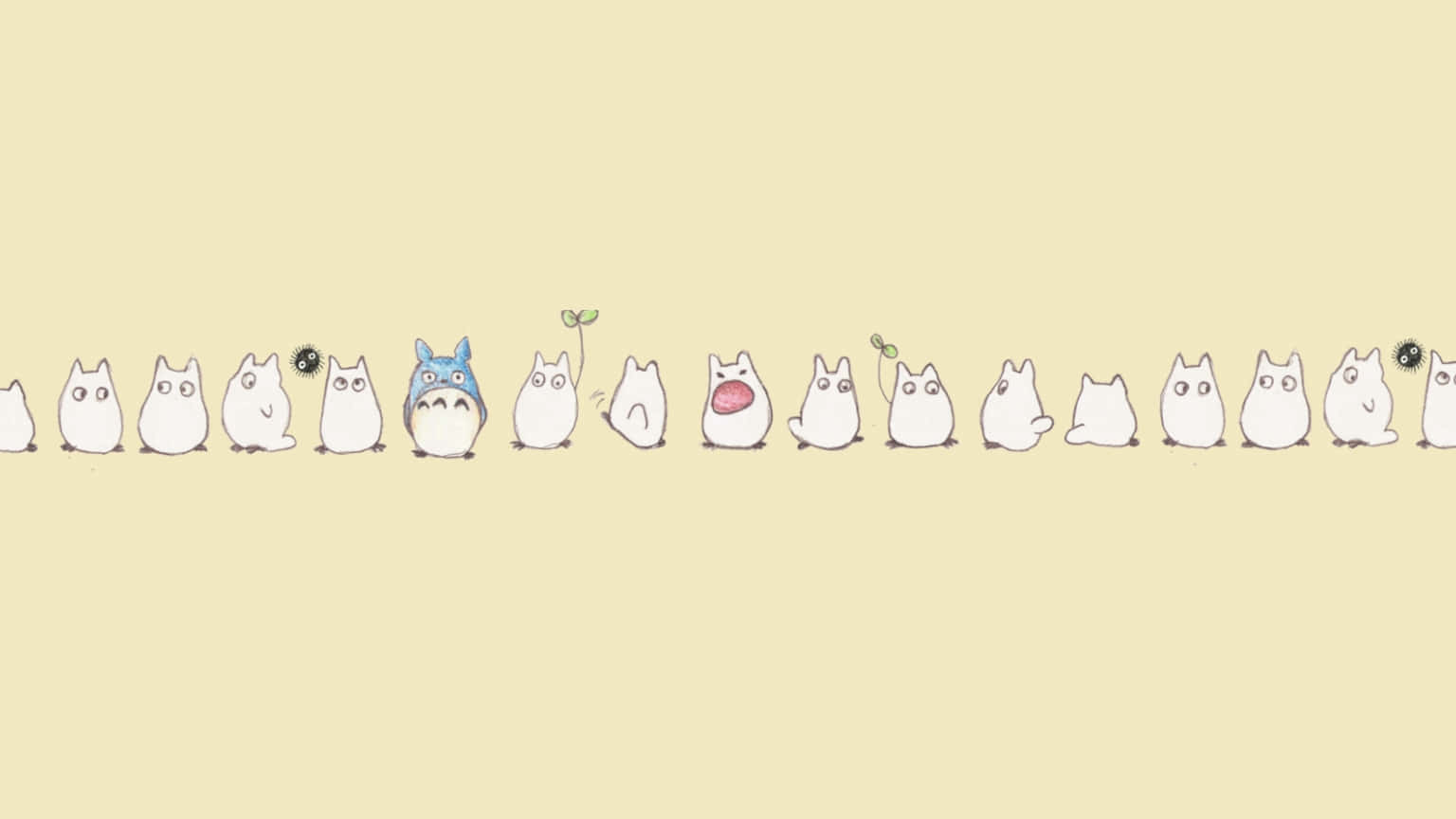 A Line Of White Cats Standing In A Row