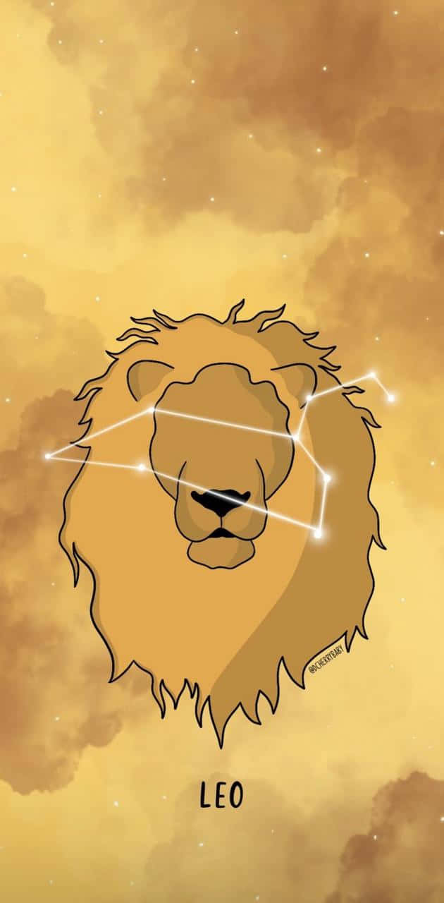 A Lion With The Word Leo On It Background