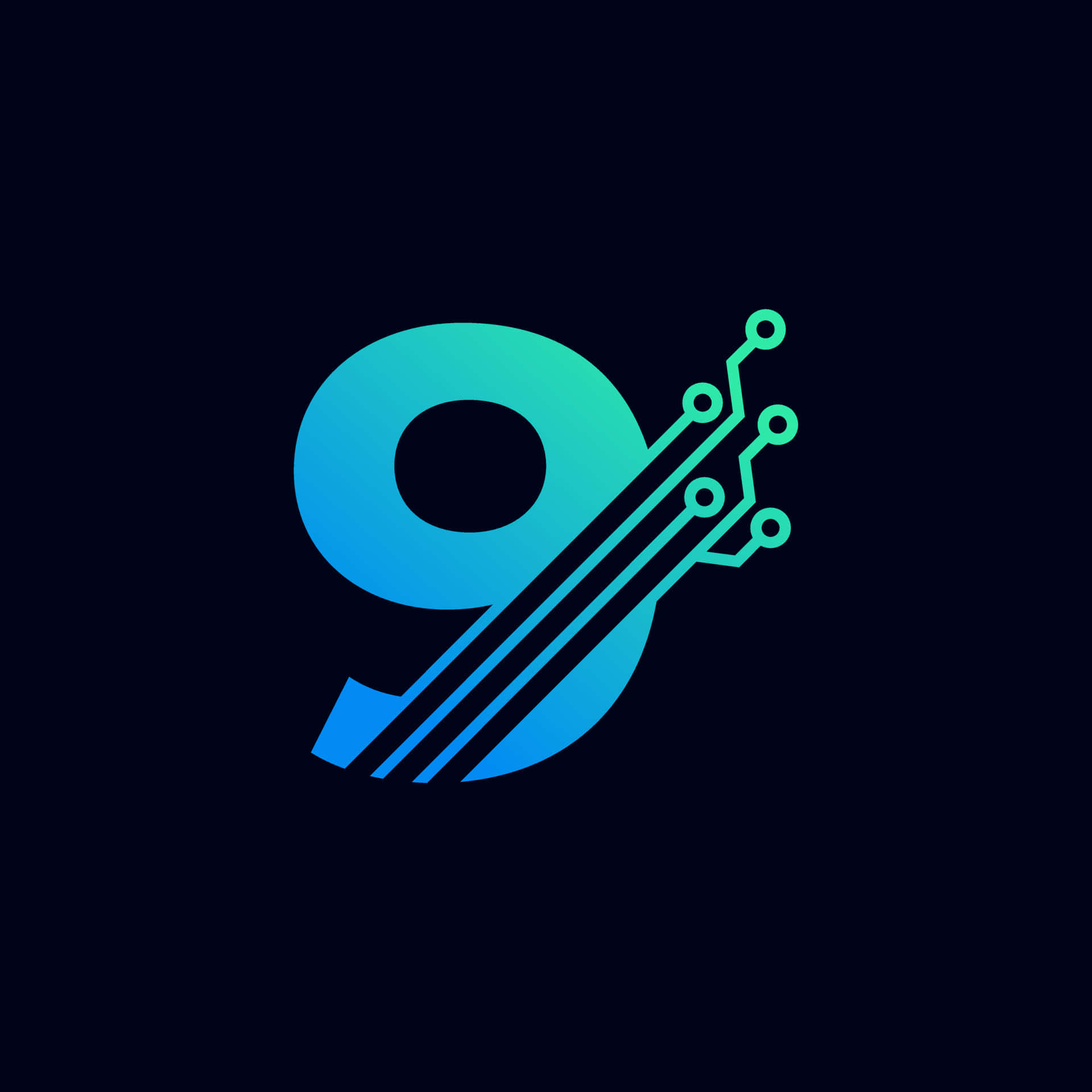 A Logo With The Number 9 On It Background