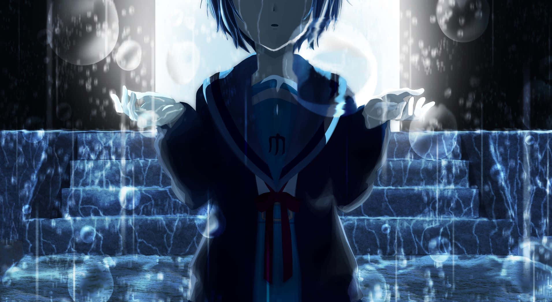 A Lone Figure Stands In The Dark, Longing To Find Inner Peace. Background