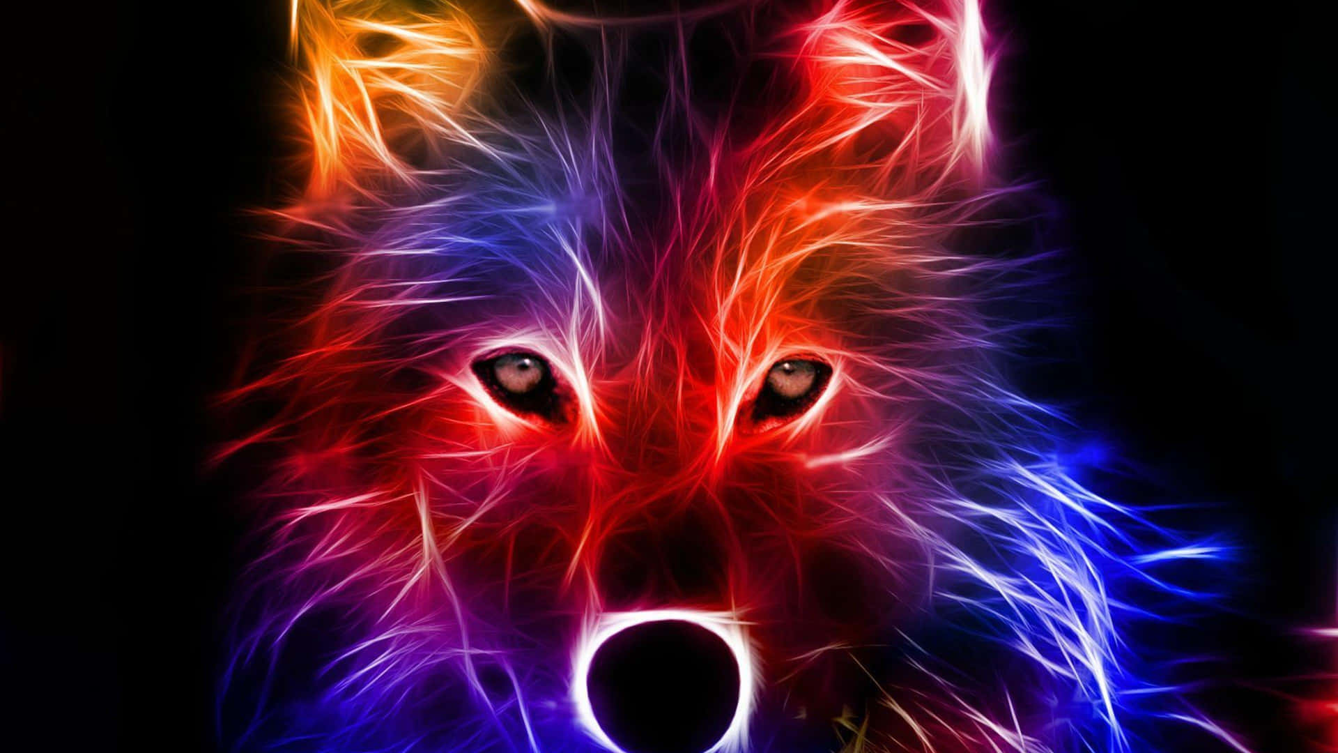 A Lone Wolf Emerges From A Forest Of Both Fire And Water. Background