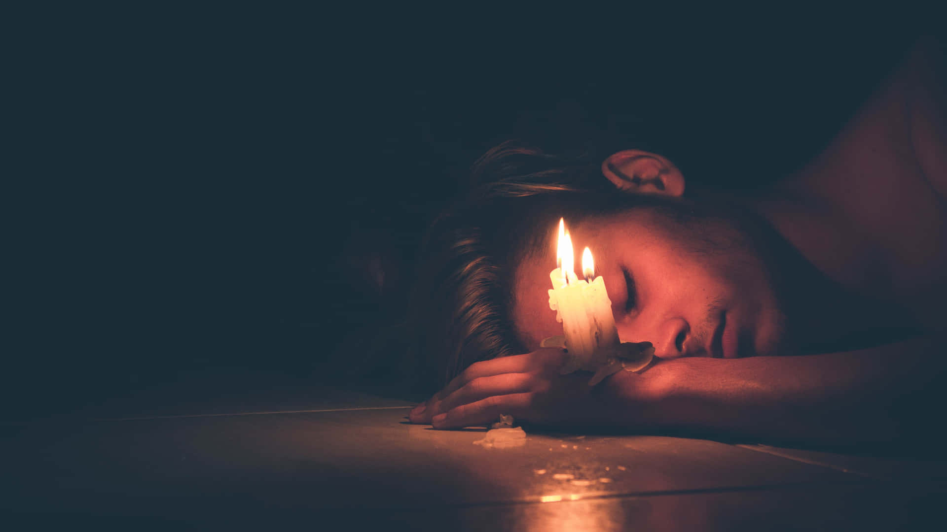 A Look Of Melancholic Reflection - Cool Sad Boy With Candle Background