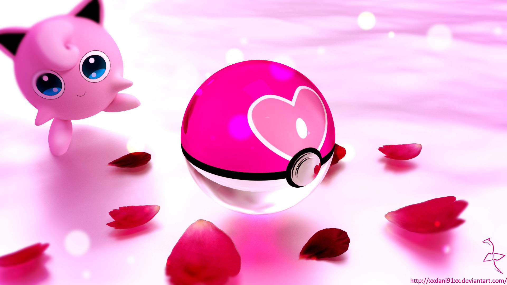 A Love Ball With Jigglypuff Background